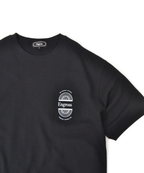 アスレジャーブランド Engross（エングロス）のSweat Short Sleeve（スウェットショートスリーブ）ブラック 平置き画像 ロゴ