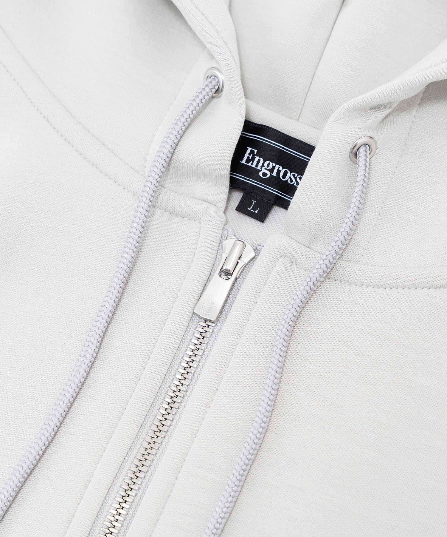 アスレジャーブランド Engross（エングロス）のMidweight Zip Up Hoodie（ミッドウェイトジップアップパーカー）グレー 平置きアイテム画像