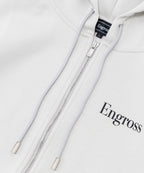 アスレジャーブランド Engross（エングロス）のMidweight Zip Up Hoodie（ミッドウェイトジップアップパーカー）グレー 平置きアイテム画像