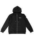 アスレジャーブランド Engross（エングロス）のLightweight Zip Up Hoodie（ライトウェイトジップアップパーカー）ブラック 平置き画像