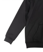 アスレジャーブランド Engross（エングロス）のLightweight Zip Up Hoodie（ライトウェイトジップアップパーカー）ブラック 平置き画像