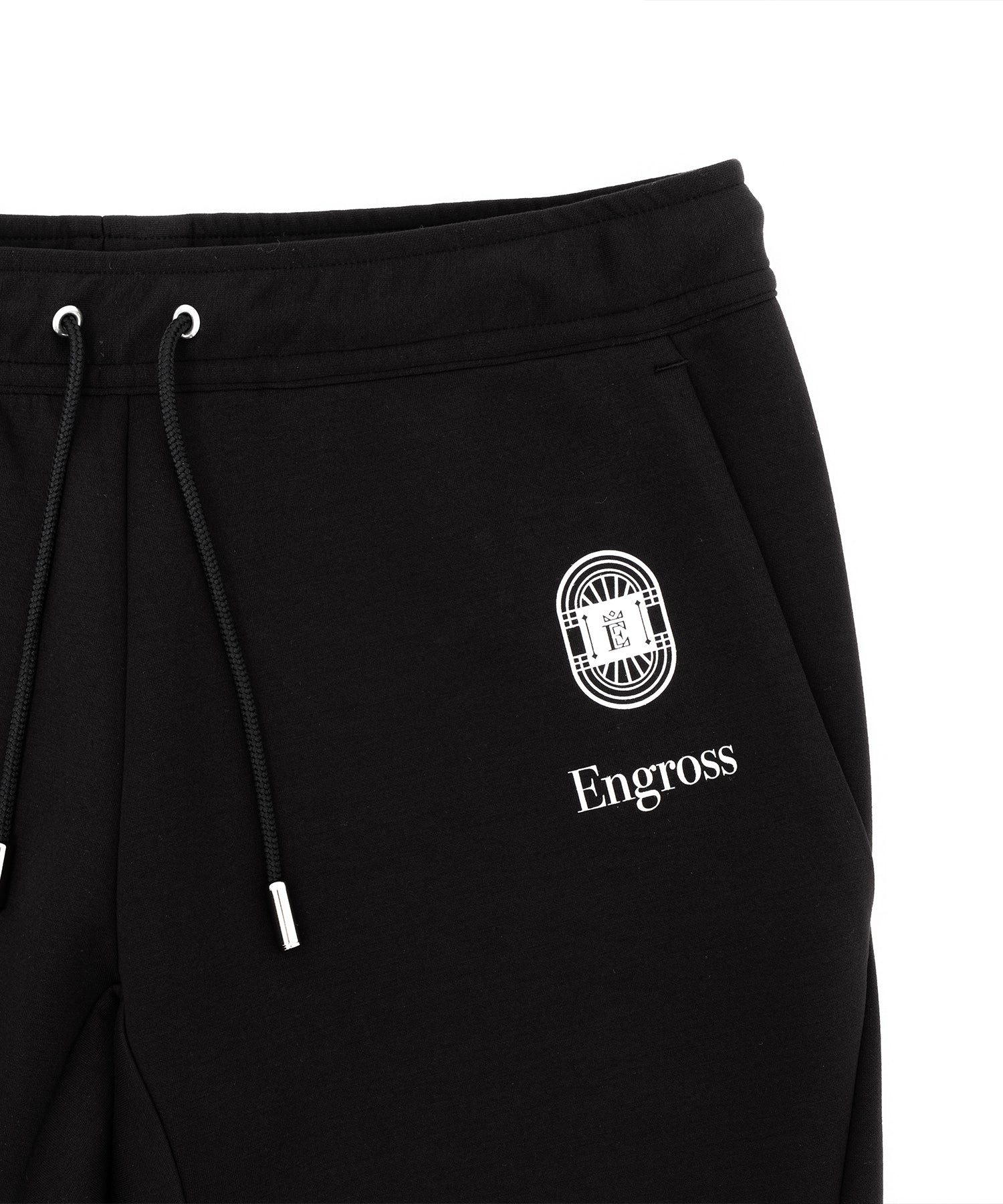 アスレジャーブランド Engross（エングロス）のMidweight Long Pants（ミッドウェイトロングパンツ）ブラック 平置き画像