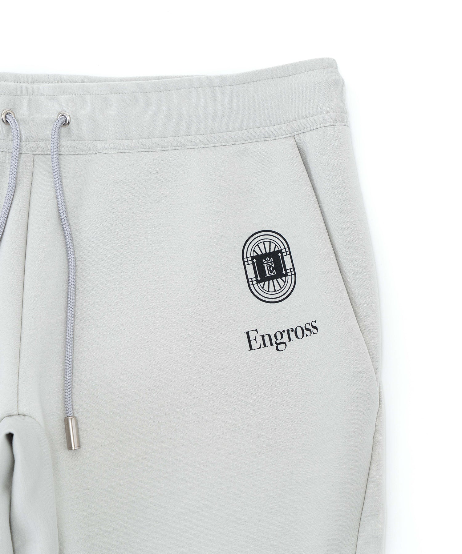 アスレジャーブランド Engross（エングロス）のMidweight Long Pants（ミッドウェイトロングパンツ）グレー 平置き画像