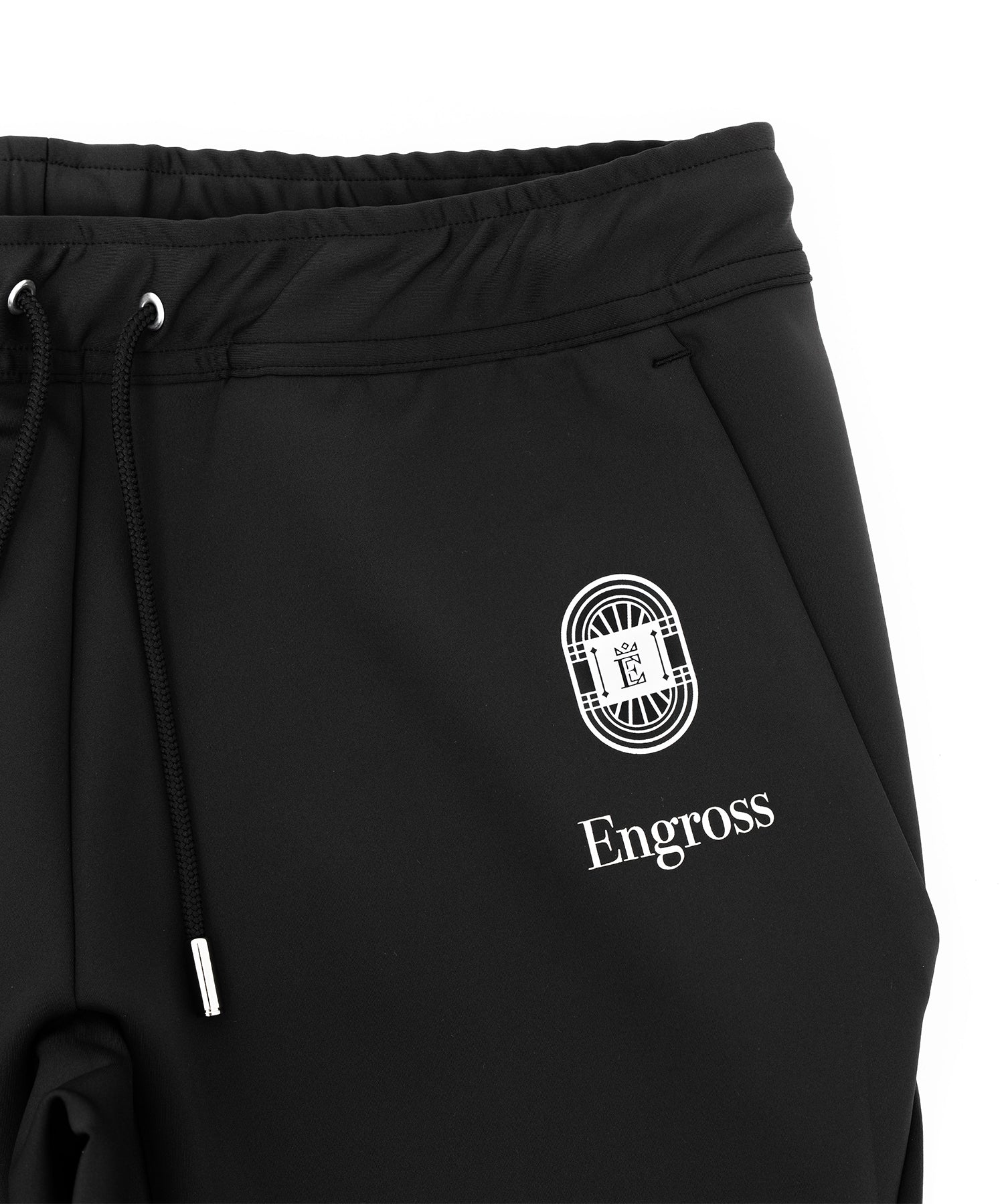 アスレジャーブランド Engross（エングロス）のLightweight Long Pants（ライトウェイトロングパンツ）ブラック 平置きアイテム画像
