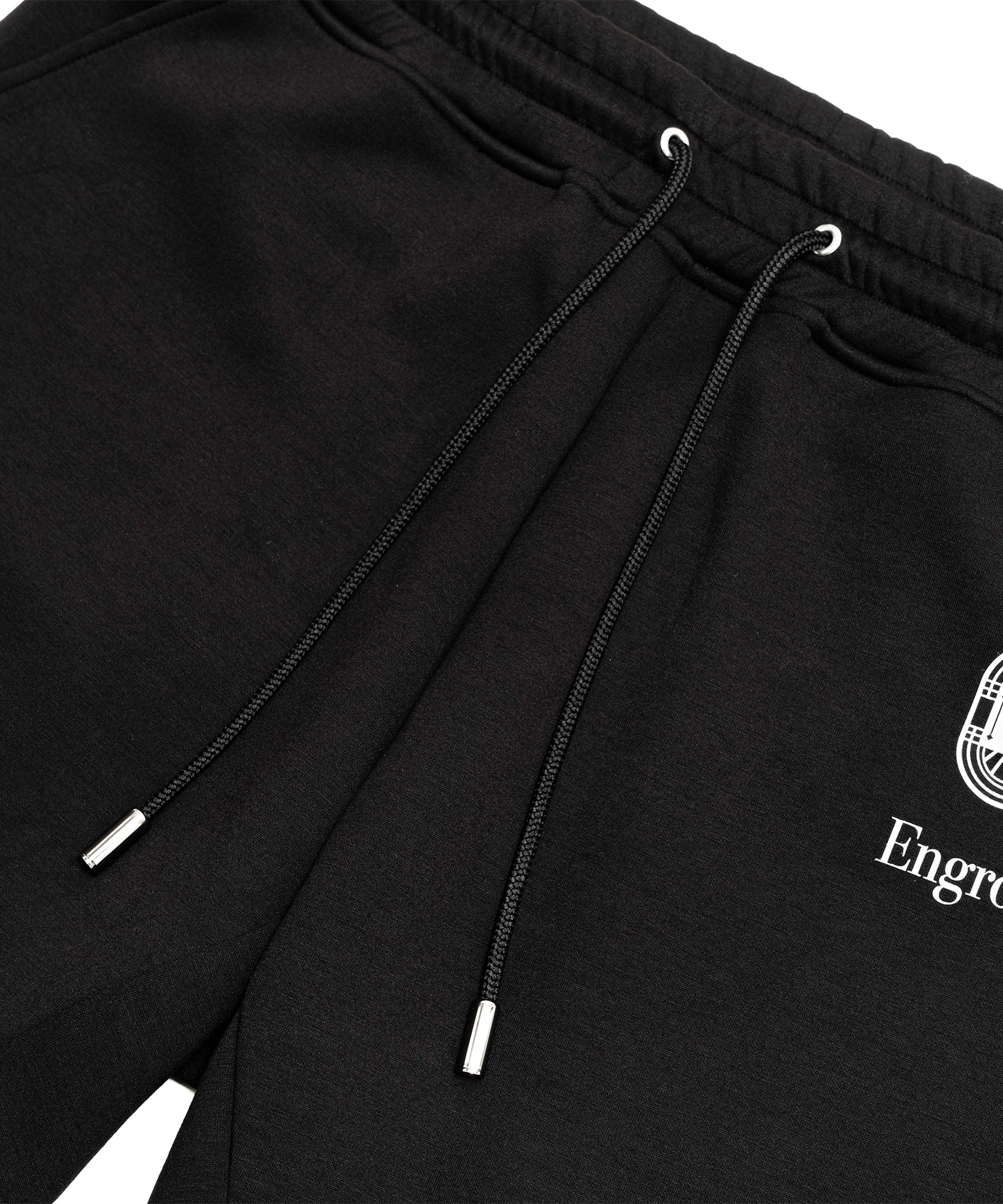 アスレジャーブランド Engross（エングロス）のLogo Half Pants（ロゴハーフパンツ）ブラック 平置きアイテム画像