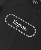 アスレジャーブランド Engross（エングロス）のTrack Logo T-shirt（トラックロゴTシャツ）ブラック 平置きアイテム画像