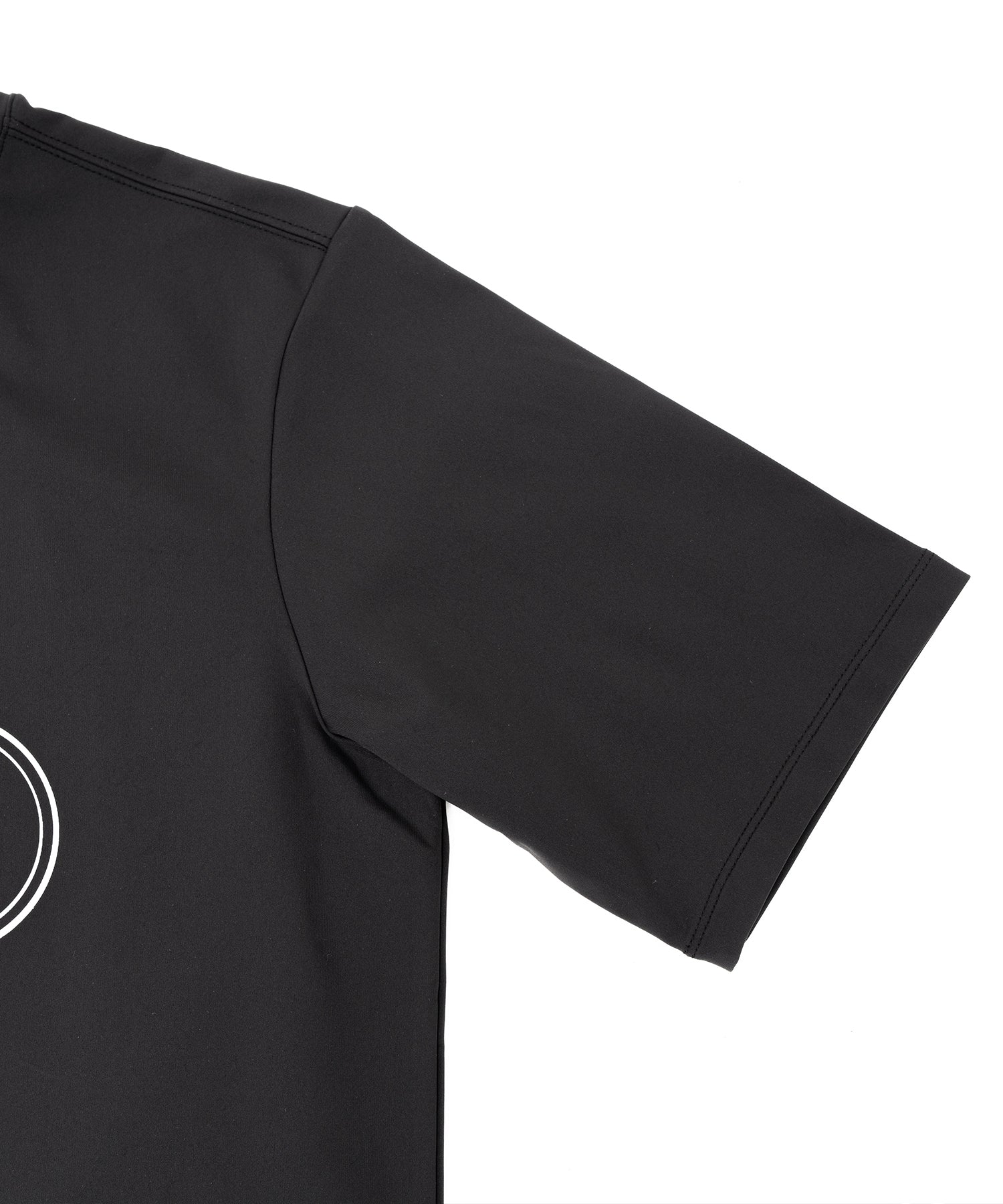 アスレジャーブランド Engross（エングロス）のTrack Logo T-shirt（トラックロゴTシャツ）ブラック 平置きアイテム画像