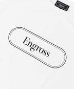 アスレジャーブランド Engross（エングロス）のTrack Logo T-shirt（トラックロゴTシャツ）ホワイト 平置きアイテム画像