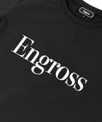 アスレジャーブランド Engross（エングロス）のDouble Logo T-shirt（ダブルロゴTシャツ）ブラック 平置きアイテム画像