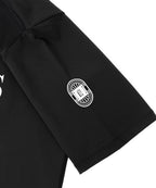 アスレジャーブランド Engross（エングロス）のDouble Logo T-shirt（ダブルロゴTシャツ）ブラック 平置きアイテム画像