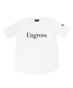アスレジャーブランド Engross（エングロス）のDouble Logo T-shirt（ダブルロゴTシャツ）ホワイト 平置きアイテム画像