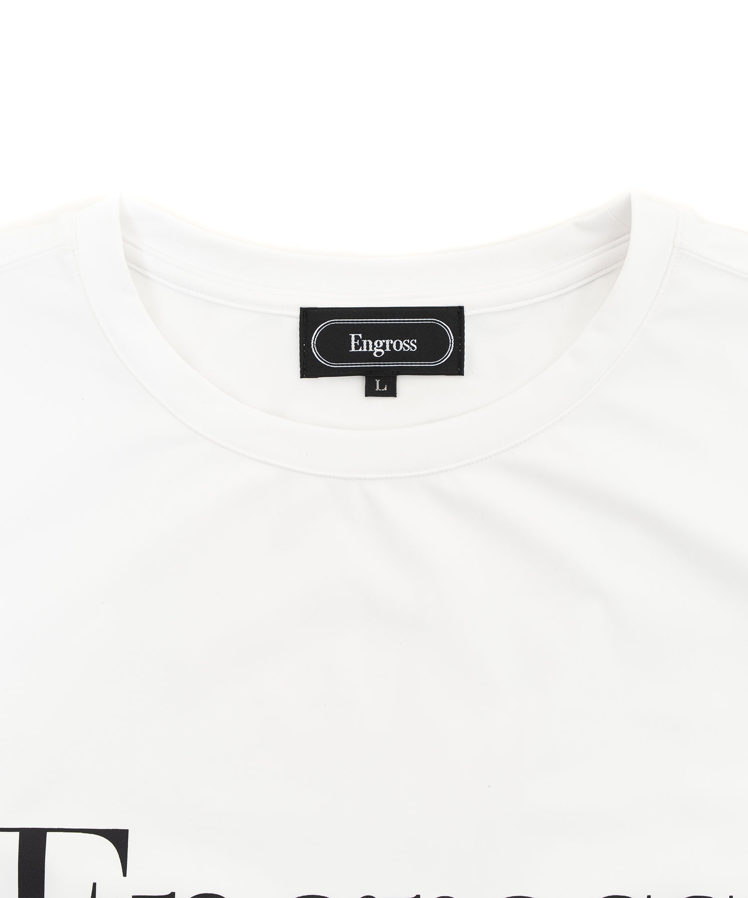 アスレジャーブランド Engross（エングロス）のDouble Logo T-shirt（ダブルロゴTシャツ）ホワイト 平置きアイテム画像