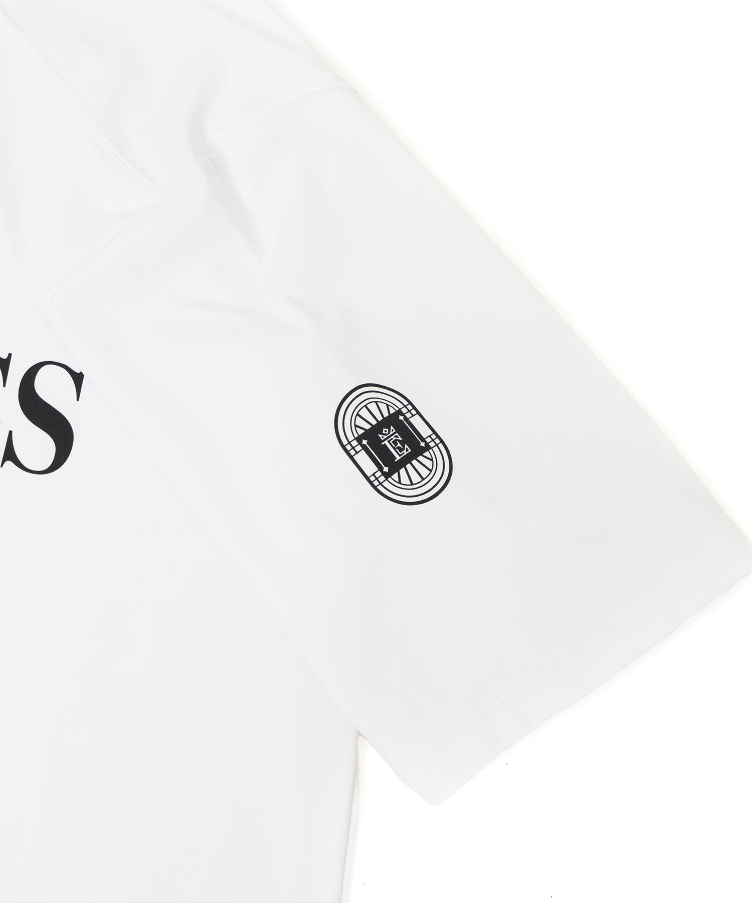 アスレジャーブランド Engross（エングロス）のDouble Logo T-shirt（ダブルロゴTシャツ）ホワイト 平置きアイテム画像