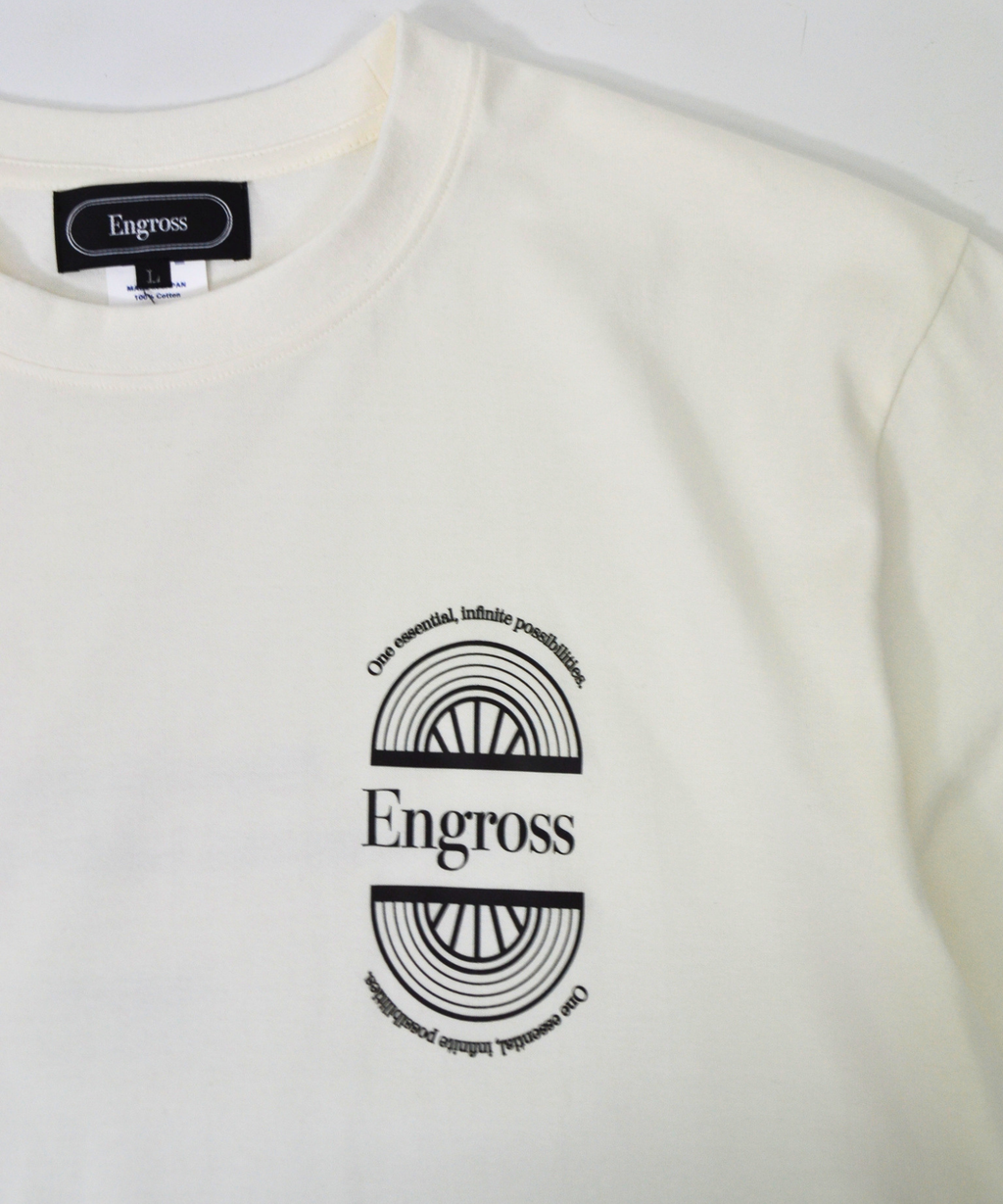 アスレジャーブランド Engross（エングロス）のJapanese Crafted Cotton T-shirt（日本製コットンTシャツ）ホワイト ロゴ