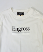 アスレジャーブランド Engross（エングロス）のOrganic Cotton Long Sleeve T-shirt（オーガニックコットンロングスリーブTシャツ）ホワイト ロゴ